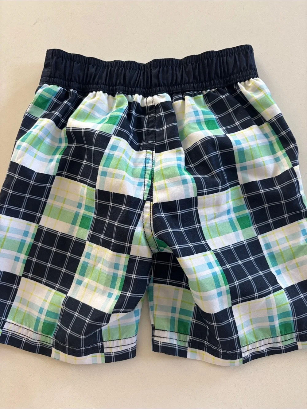 Gymboree Lot of 3 Boys 18-24 Months Plaid Swim Trunks and 2 Rashguards